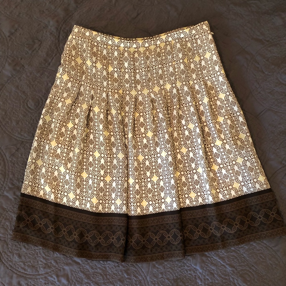 Ann Taylor Loft skirt Brown, yellow, cream; Sz 10